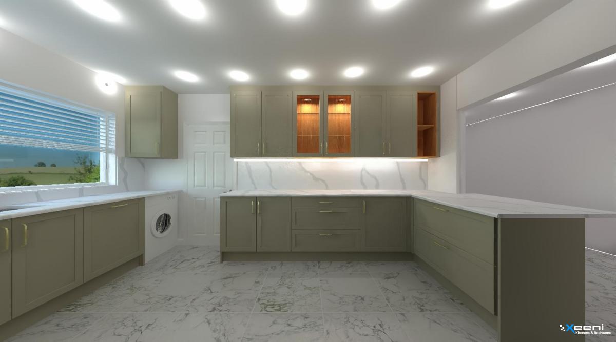Slab Door fitted kitchen in Belmont
