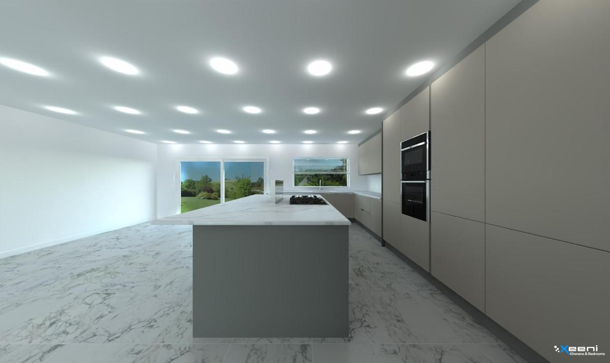 Handleless fitted kitchen in Norbiton