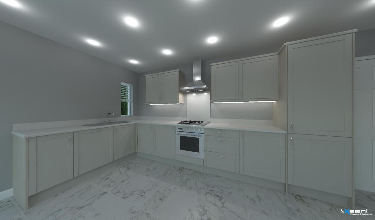 Gloss fitted kitchen in Stoneleigh