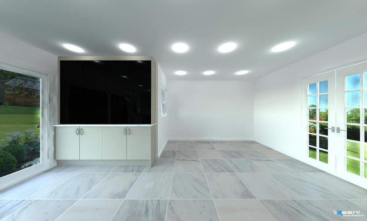 Gloss fitted kitchen in Stoneleigh