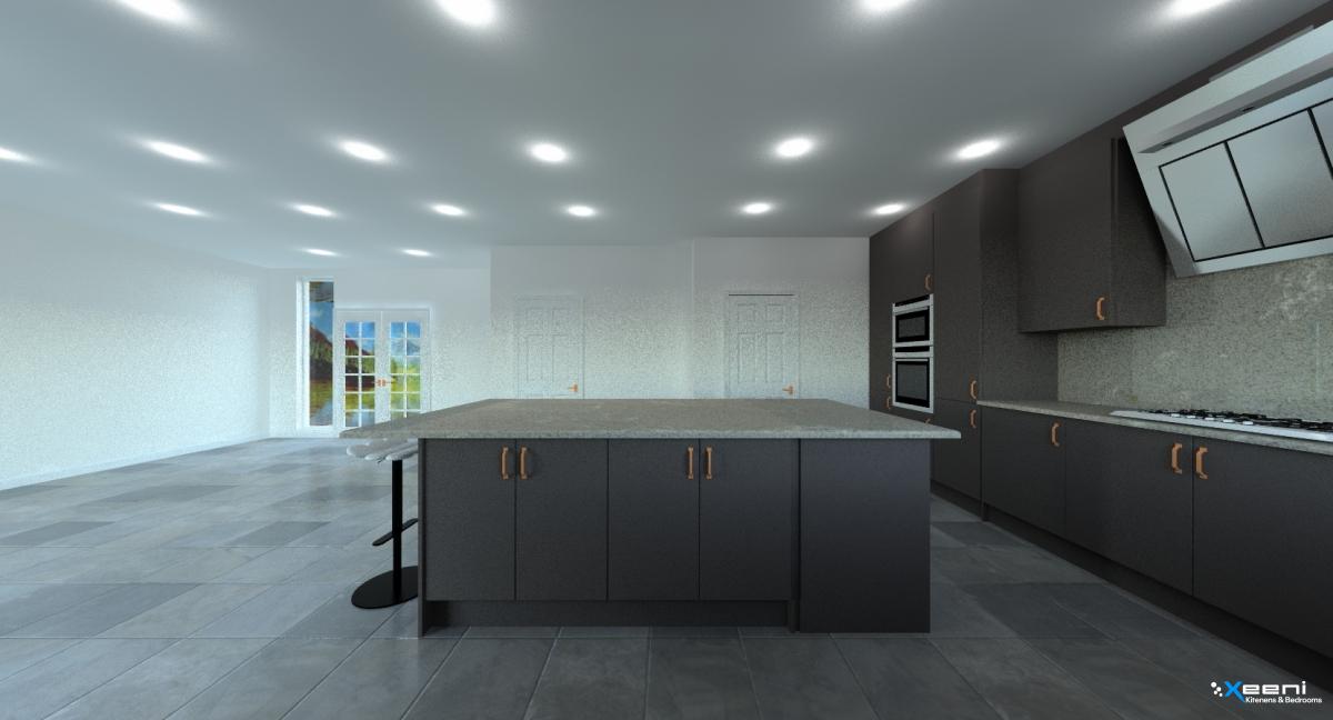 Handleless fitted kitchen in Epsom