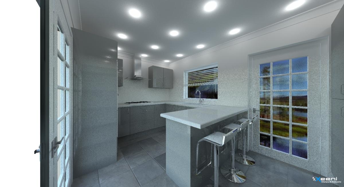 Painted fitted kitchen in Merton Park