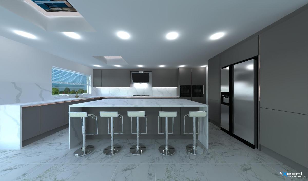 Handleless fitted kitchen in Dollis Hill