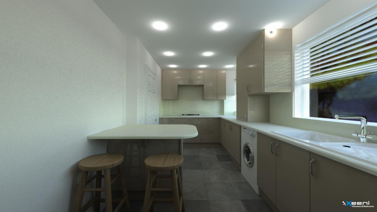 Painted fitted kitchen in Finchley