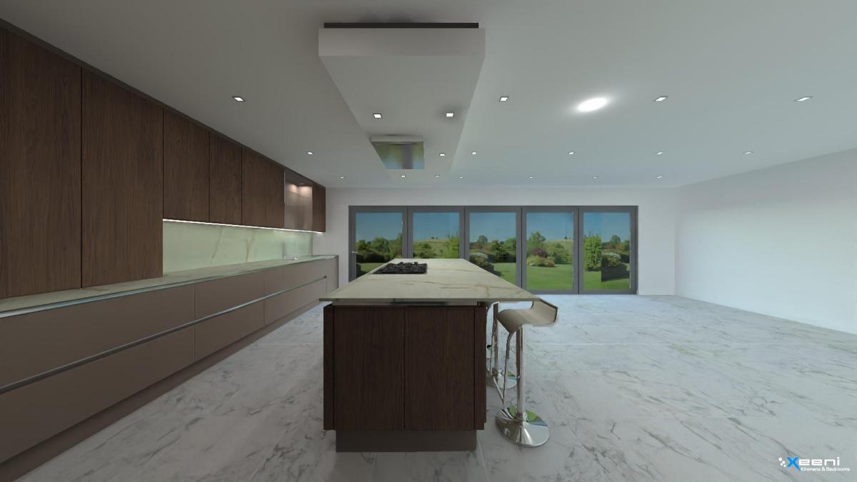 Handleless fitted kitchen in Berrylands