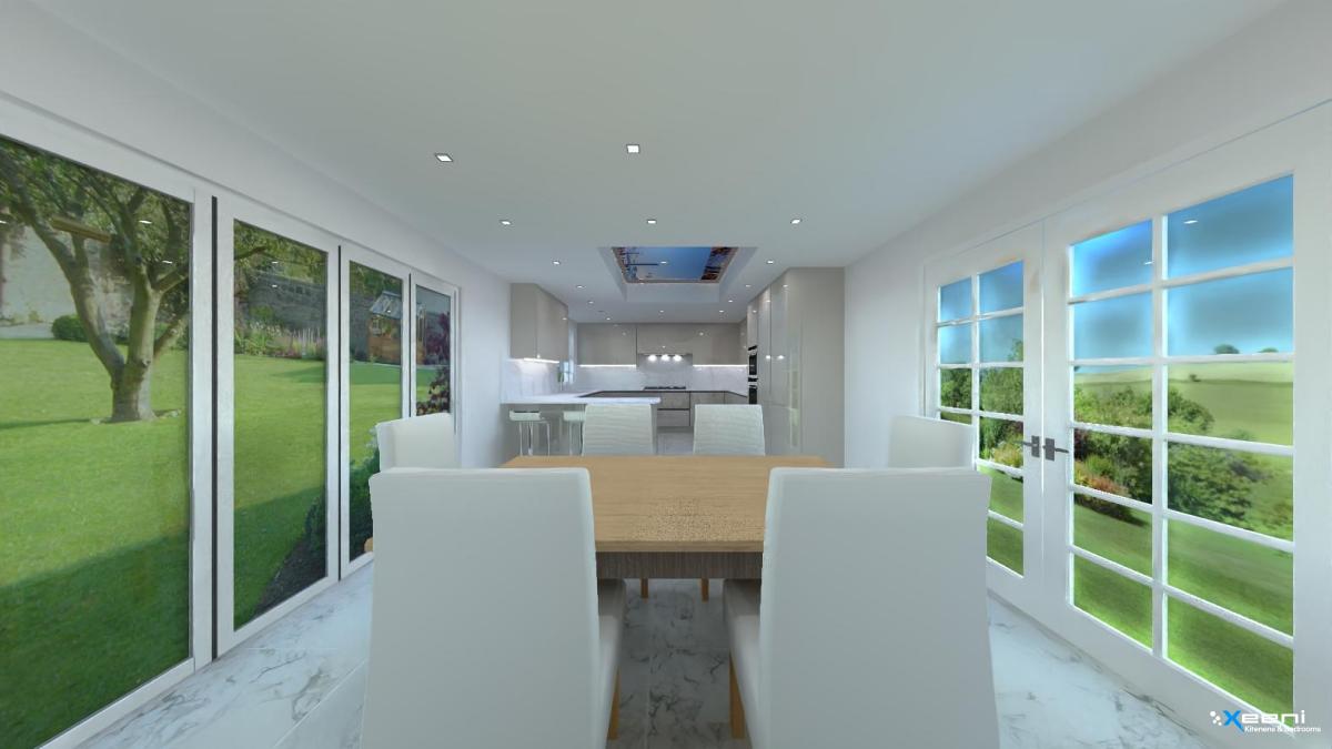 Handleless fitted kitchen in Worcester Park