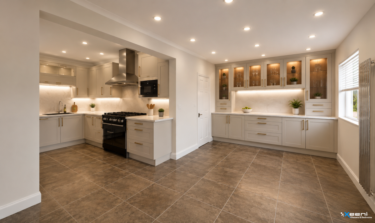 Painted fitted kitchen in East Sheen