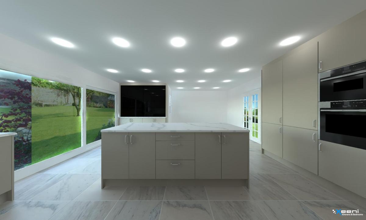 Painted fitted kitchen in West Ealing