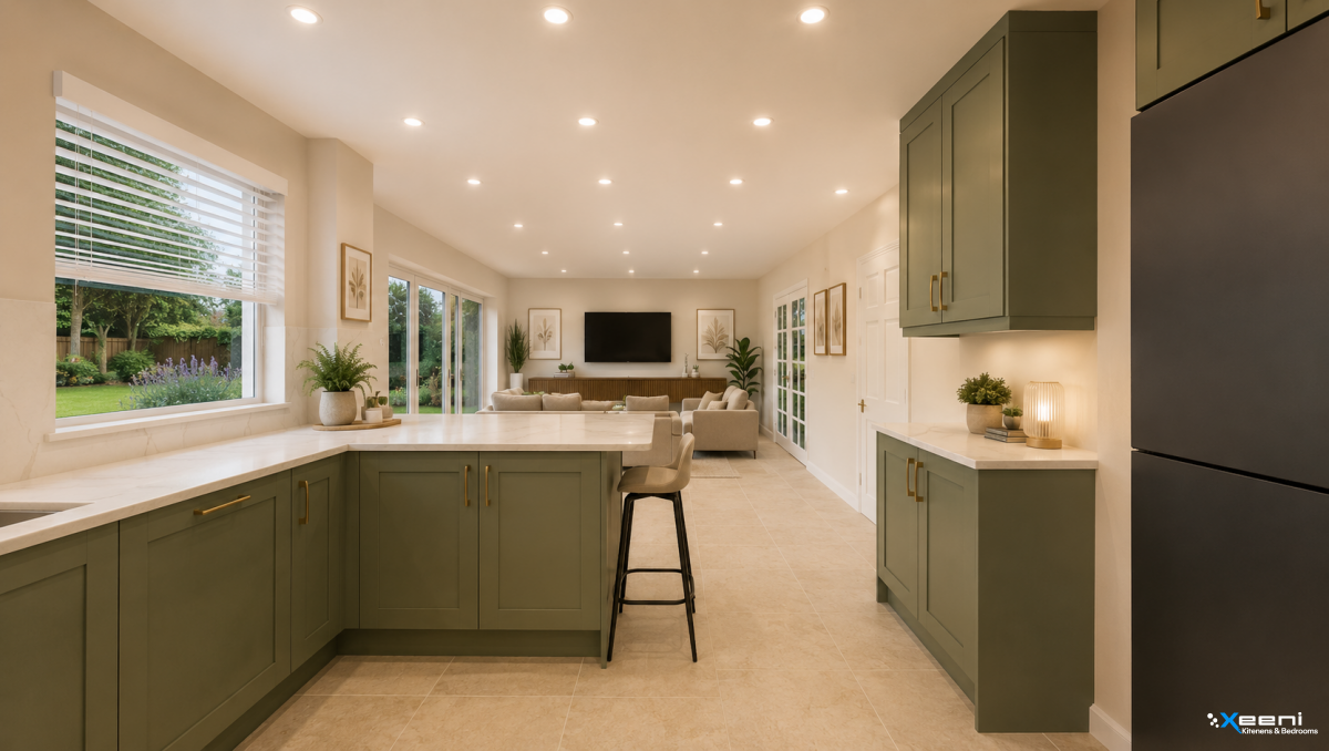 Handleless fitted kitchen in Erith