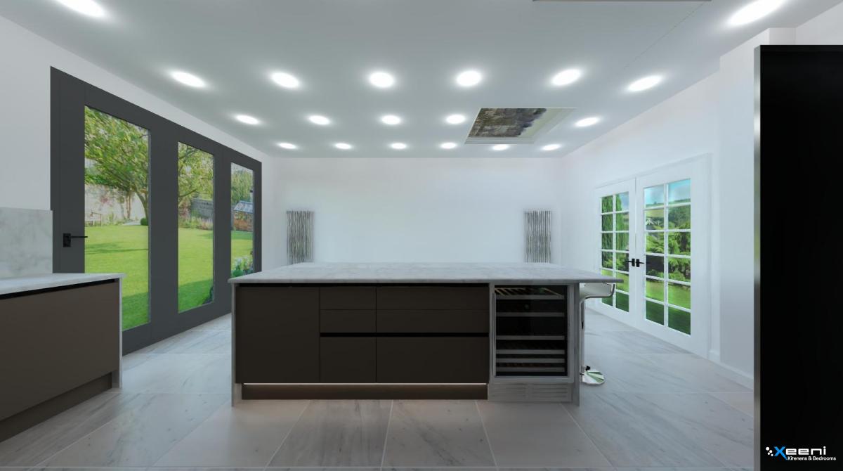 Painted fitted kitchen in Northwood Hills