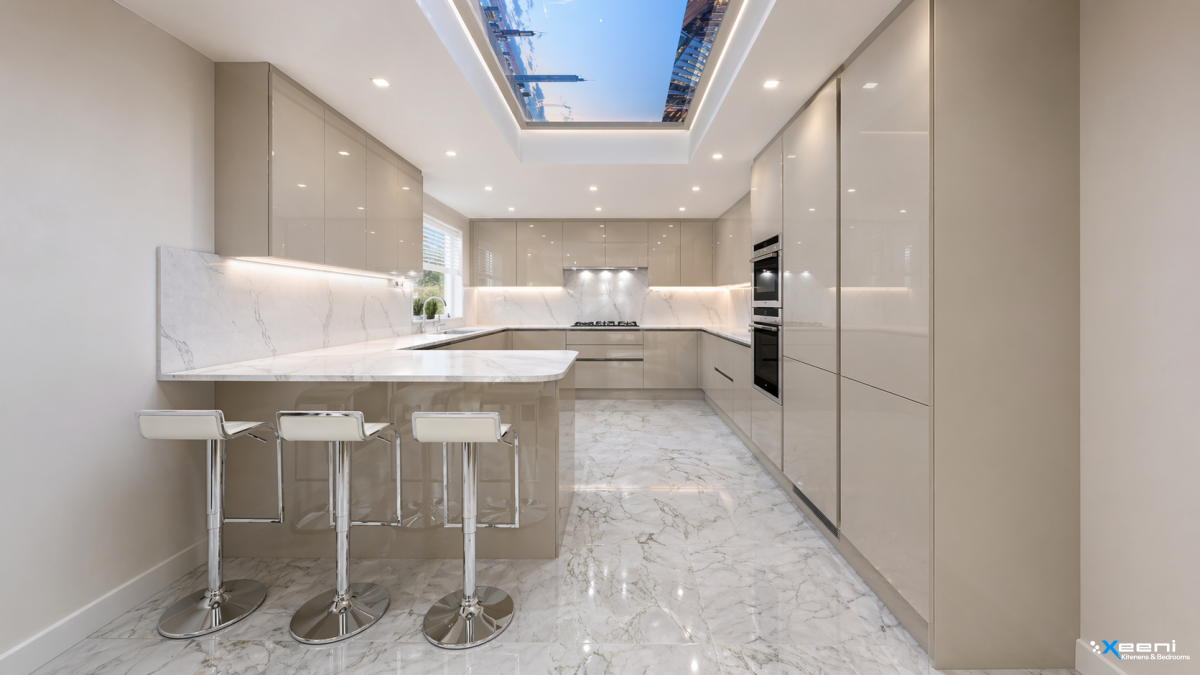 Modern fitted kitchen in Brixton