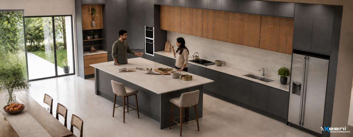 Painted fitted kitchen in Uxbridge