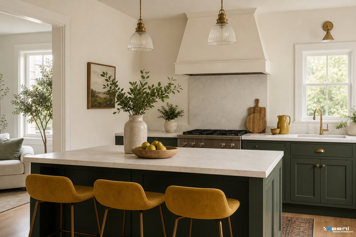 Painted fitted kitchen in Uxbridge