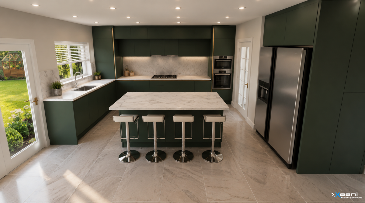 Slab Door fitted kitchen in Chiswick