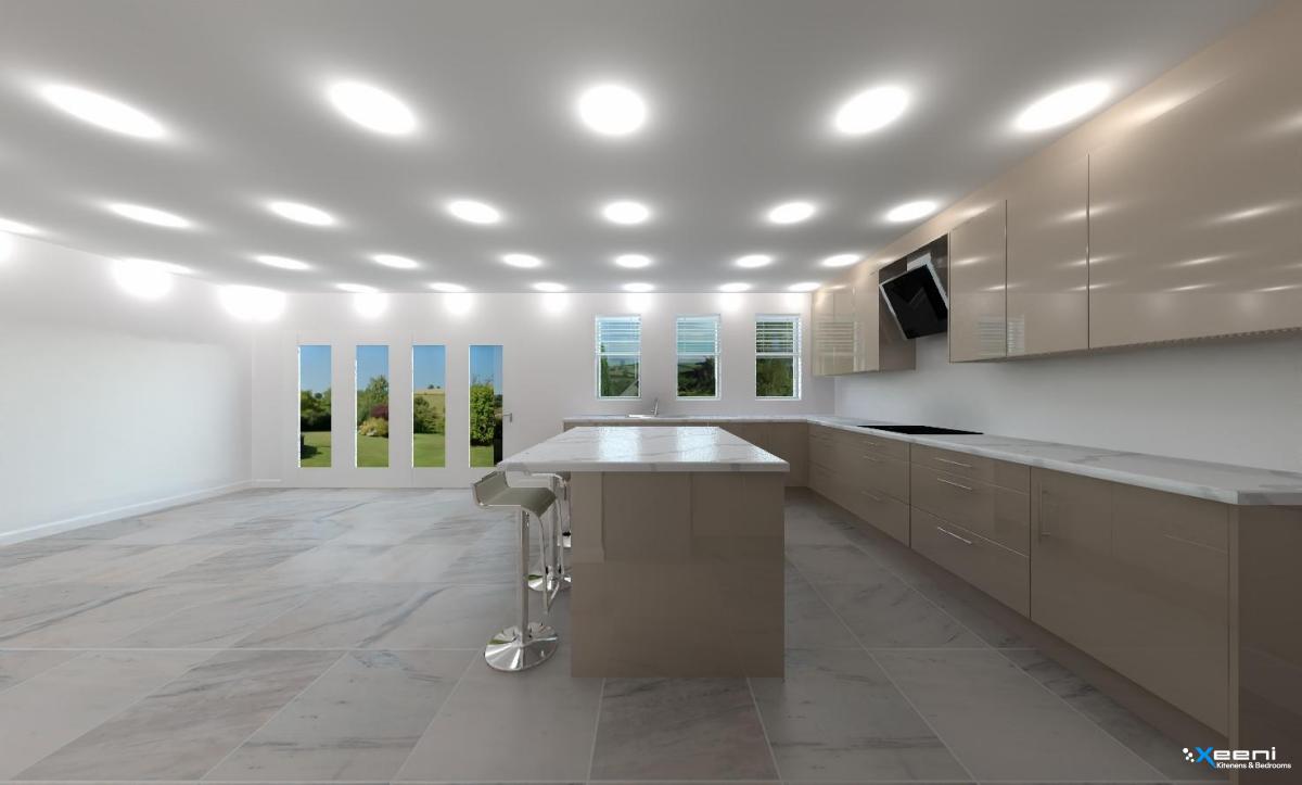 Handleless fitted kitchen in Isleworth