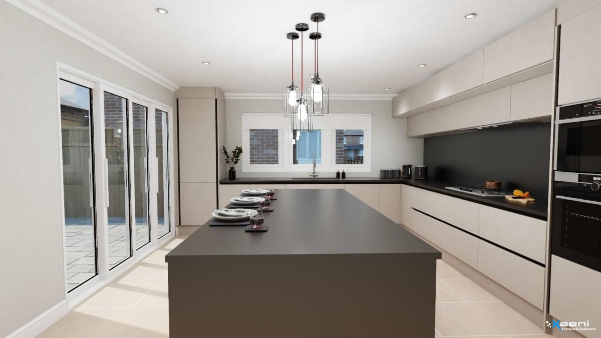 Slab Door fitted kitchen in Tolworth