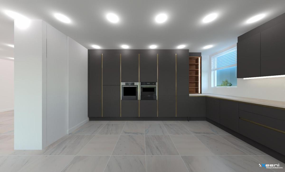 Painted fitted kitchen in Vauxhall