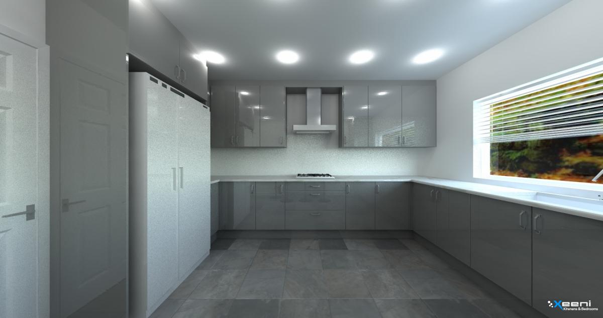 Slab Door fitted kitchen in North Acton