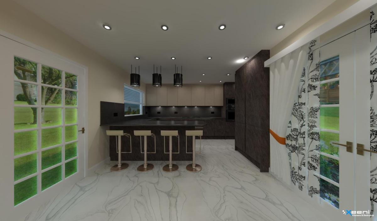 Handleless fitted kitchen in Thornton Heath