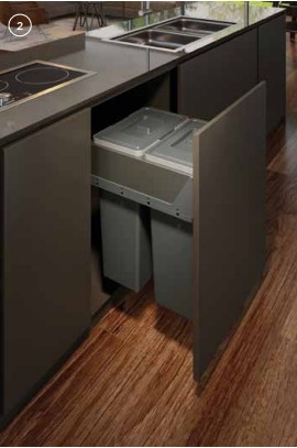 Anthracite Integrated Pull-Out Bins