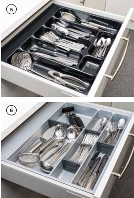 Black and Grey Plastic Cutlery Trays