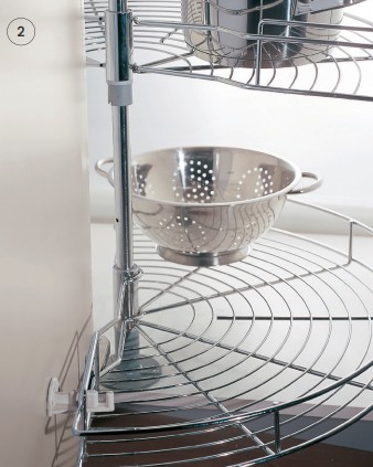 Chrome Wired D Corner Storage Mechanism