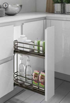 High-Gloss White 15cm Base Pull-Out