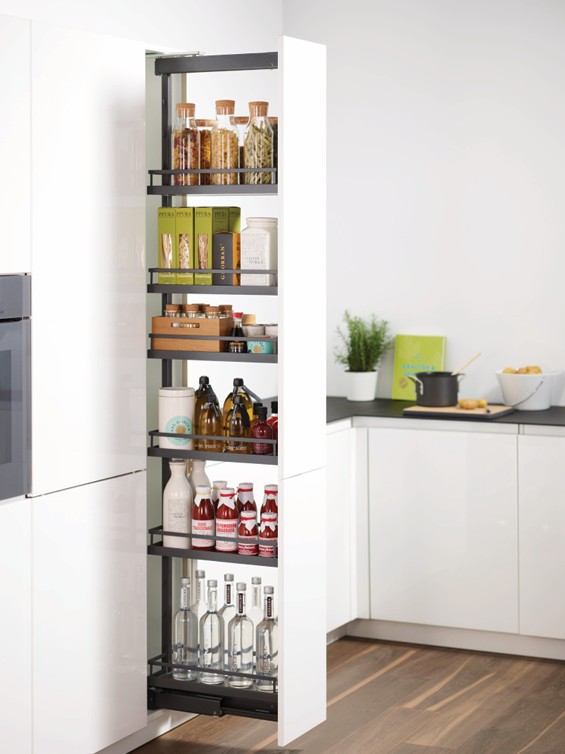 High-Gloss White Pull-Out Larder