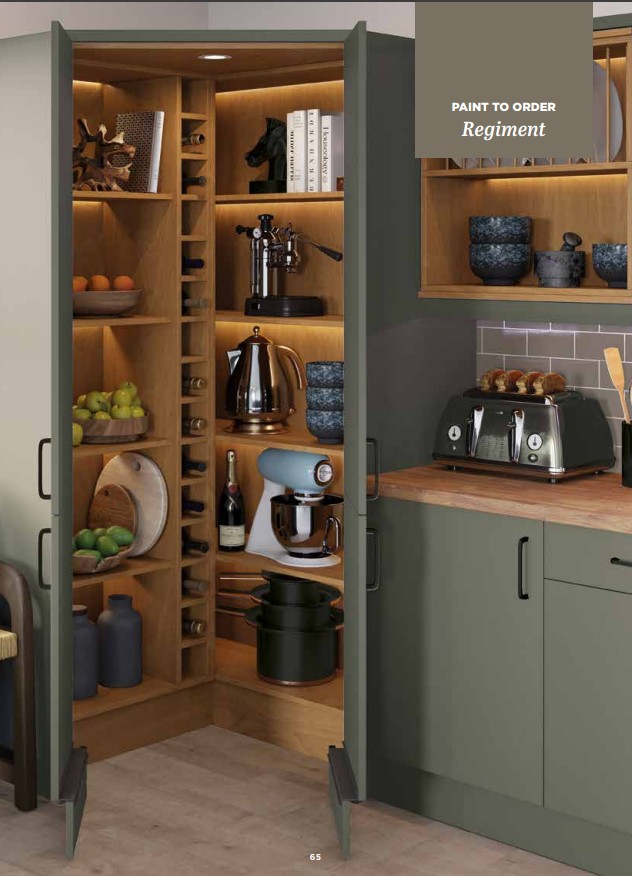 Sage Green Bespoke Corner Pantry