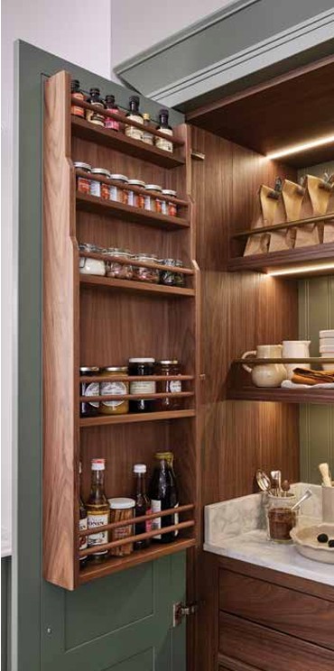 Sage Green Walnut Door Spice Rack