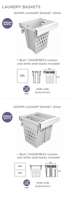White Laundry Basket Pull-Out
