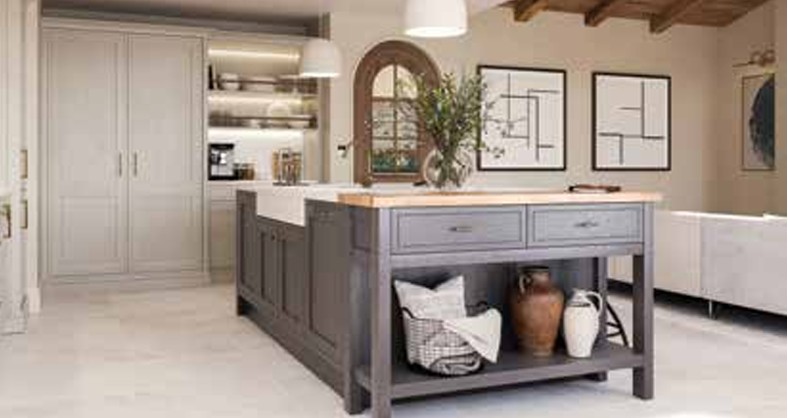 Charcoal Grey Island Belfast Sink Butler Table