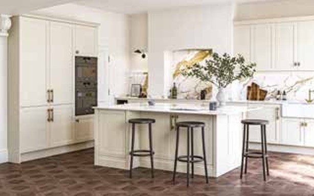 Cream Shaker Island L Shaped Seating