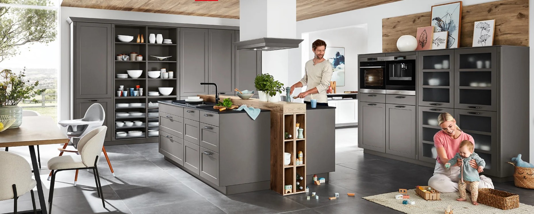 Extra Deep Anthracite Island Console Divider