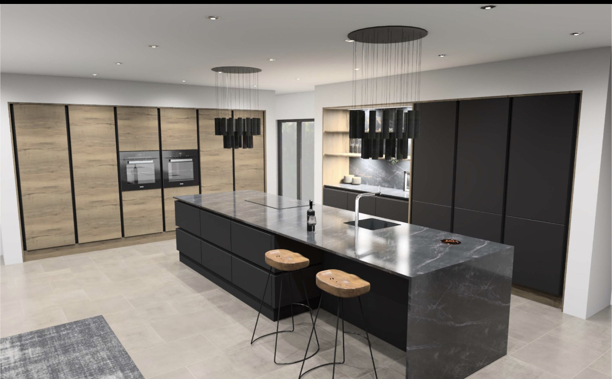 Extra Large Island Anthracite Oak Seating