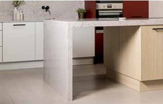 Floating Breakfast Bar White Light Oak
