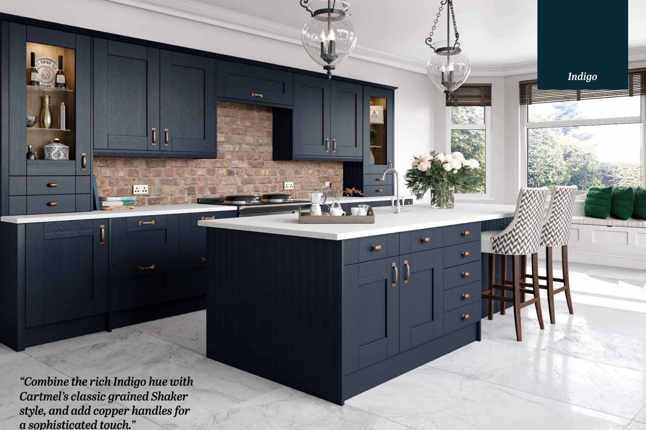 Indigo Blue Shaker Kitchen Island