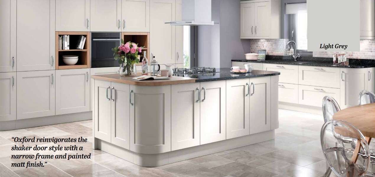Light Grey Wood Quartz Statement Island