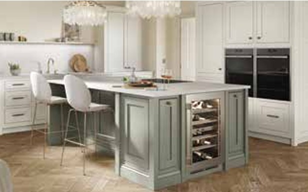 Sage Green Island Wine Cooler Seating