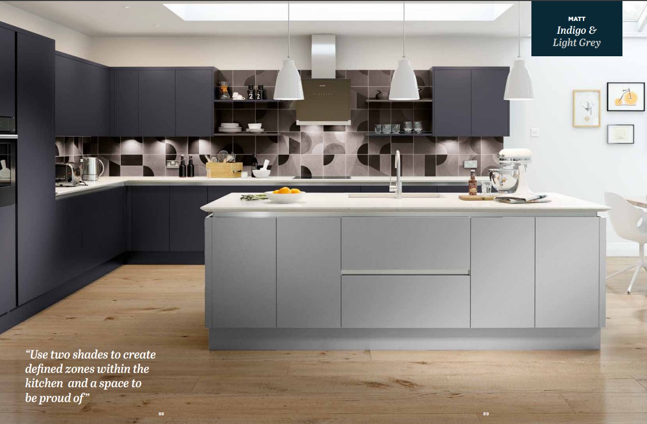 Two Toned Back to Back Storage Island Indigo